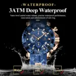 Reloj de Hombre de Lujo Original POEDAGAR, Cronógrafo, Resistente al Agua, Luminoso, Deportivo, con Calendario, Correa de Silicona, Reloj de Cuarzo para Hombre 2
