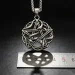 Collar con colgante de runa misteriosa entrelazada con serpiente y pentagrama de acero inoxidable HNSP 316L para hombre, accesorios de joyería gótica. 5