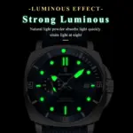 Reloj deportivo militar POEDAGAR para hombre, resistente al agua, luminoso, con fecha, de lujo, con correa de nailon y cuero, reloj de cuarzo para hombre + caja. 3