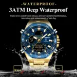 POEDAGAR, reloj Original superior para hombre, reloj de pulsera LED luminoso resistente al agua con fecha semanal para hombre, relojes electrónicos de cuarzo de acero inoxidable para hombre 3