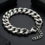 HNSP Pulsera de cadena cubana de acero inoxidable de 3 mm a 15 mm de grosor para hombre, joyería de mano, accesorio de estilo punk urbano 3