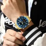 POEDAGAR, reloj Original superior para hombre, reloj de pulsera LED luminoso resistente al agua con fecha semanal para hombre, relojes electrónicos de cuarzo de acero inoxidable para hombre 6
