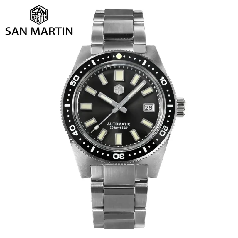 San Martin oficial 41mm 62mas V4 Diver hombres reloj NH35 reloj mecánico automático cristal de zafiro 200m impermeable luminoso SN0007 1 San Martin oficial 41mm 62mas V4 Diver hombres reloj NH35 reloj mecánico automático cristal de zafiro 200m impermeable luminoso SN0007 1