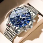 POEDAGAR, reloj militar de lujo para hombre, reloj de pulsera deportivo de cuarzo para hombre, cronógrafo luminoso resistente al agua, relojes de acero inoxidable para hombre 1
