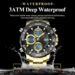 Reloj POEDAGAR Original para hombre, resistente al agua, LED luminoso, fecha, semana, alarma, cronógrafo, reloj para hombre, pantalla de doble horario, relojes de cuarzo para hombre 3