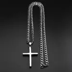 HNSP-collar con colgante de cruz de acero inoxidable 316L para hombre, estilo minimalista, accesorios de joyería, regalo 5