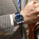 POEDAGAR, reloj de pulsera de lujo a la moda para hombre, reloj deportivo luminoso resistente al agua con fecha para hombre, relojes de cuarzo de cuero de nailon para negocios para hombre 5