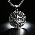 HNSP 316L Acero inoxidable vikingo runa lobo tótem colgante collar para hombres accesorios de joyería 1
