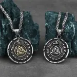 HNSP-collar de cadena con colgante de runas de dragón vikingo para hombre, accesorios de joyería de acero inoxidable 316L 1