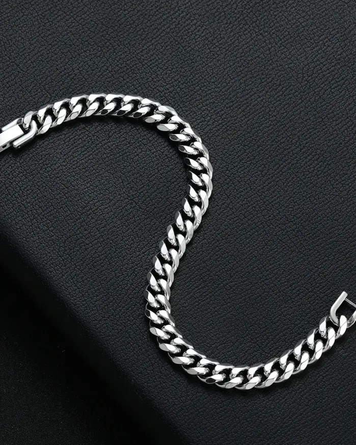 Pulsera de cadena cubana negra dorada de acero de titanio 316L de 8MM de ancho, joyería de moda Hip Hop para hombre, regalo de fiesta 18/20/22CM 2
