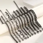 Pulseras bizantinas gruesas para hombre, pulsera de eslabones trenzados de acero inoxidable gris retro de 8 mm, regalo de joyería vintage para él y niño 2 Pulseras bizantinas gruesas para hombre, pulsera de eslabones trenzados de acero inoxidable gris retro de 8 mm, regalo de joyería vintage para él y niño 2