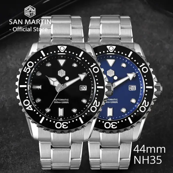 Nuevo Reloj de Buceo de Lujo para Hombre San Martin de 40-44 mm, Clásico, de Alta Calidad, NH35 YN55, Mecánico Automático, Zafiro BGW-X1, 20 Bares, SN0009 2