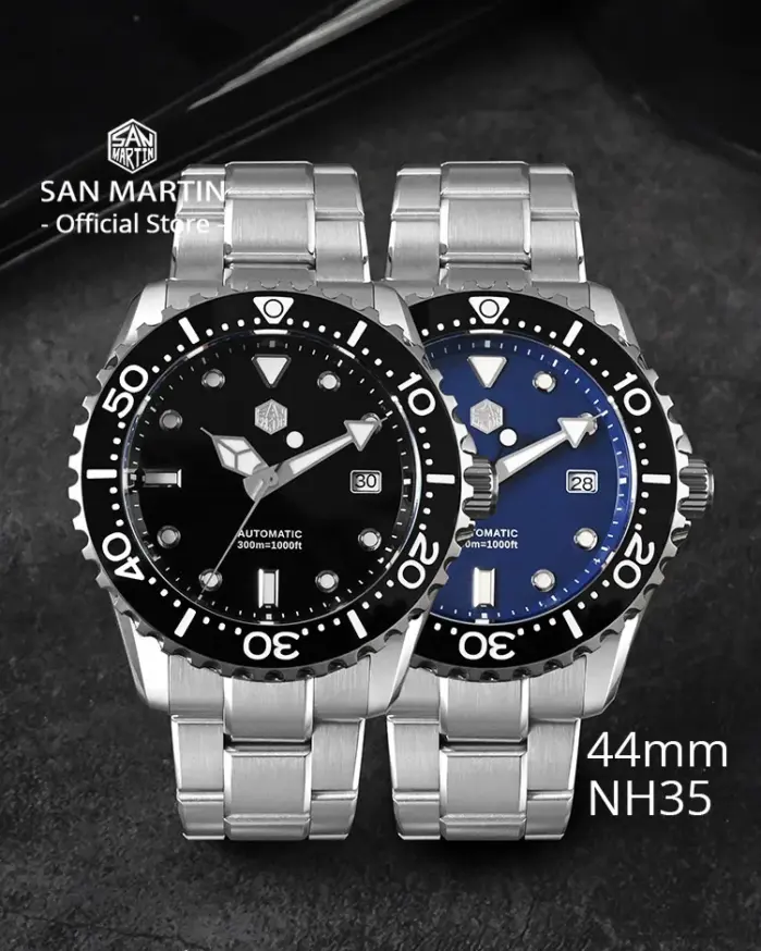 Nuevo Reloj de Buceo de Lujo para Hombre San Martin de 40-44 mm, Clásico, de Alta Calidad, NH35 YN55, Mecánico Automático, Zafiro BGW-X1, 20 Bares, SN0009 2