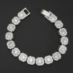 HNSP 13MM de ancho de lujo repleto de circonita tenis de hielo pulsera de cadena de mano para hombres regalo Hip Hop accesorios de joyería de fiesta callejera 2