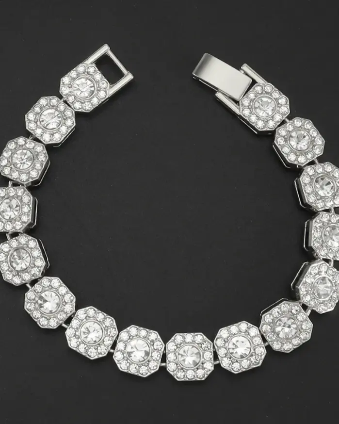 HNSP 13MM de ancho de lujo repleto de circonita tenis de hielo pulsera de cadena de mano para hombres regalo Hip Hop accesorios de joyería de fiesta callejera 2