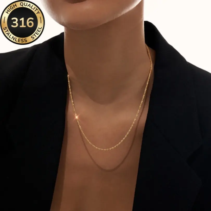 Collar de cáuliflor de acero inoxidable 316 de alta calidad, collar brillante chapado en oro de 18 k | Accesorios diarios | Regalos del Día de San Valentín 5