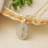 Nuevo Collar de Moda con Colgante de Virgen María y Sacerdote, con Incrustaciones Brillantes de Circonita Cúbica AAA en Color Plata/Oro 1