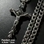 HNSP 316L Acero inoxidable Jesús Cruz colgante collar para hombres joyería accesorios regalos religiosos 3