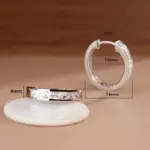 Nuevos pendientes de circón brillantes de Plata de Ley 925, pendientes redondos circulares para mujer, joyería elegante de moda, regalos de fiesta de cumpleaños 6