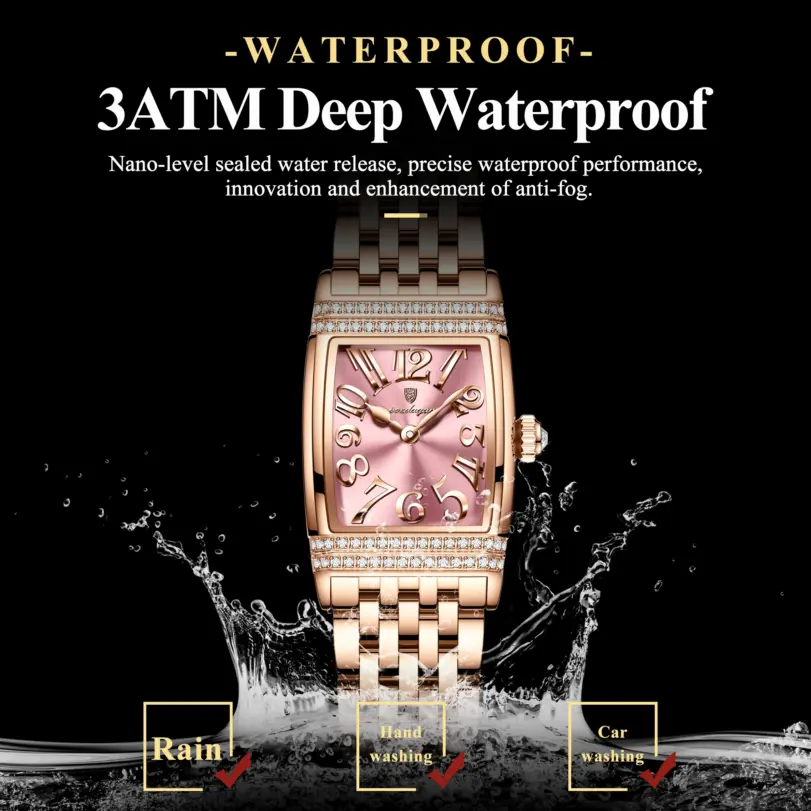 Reloj elegante POEDAGAR para mujer, de acero inoxidable, cuarzo, resistente al agua, reloj de alta calidad para damas, reloj casual para mujer. 3