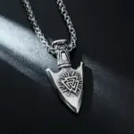 HNSP-collar con colgante de acero inoxidable 316L con nudo de Odín estilo vikingo para hombre, accesorios de joyería 2