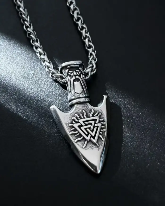 HNSP-collar con colgante de acero inoxidable 316L con nudo de Odín estilo vikingo para hombre, accesorios de joyería 2