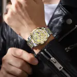 Reloj POEDAGAR de lujo a la moda para hombre, Reloj de pulsera resistente al agua con fecha luminosa para hombre, cronógrafo de acero inoxidable, relojes de cuarzo para hombre 6
