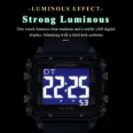Reloj Deportivo POEDAGAR de Moda para Hombre, Resistente al Agua, con Fecha, Semana y Alarma, Correa de Silicona, Reloj de Pulsera Electrónico LED para Hombre 3