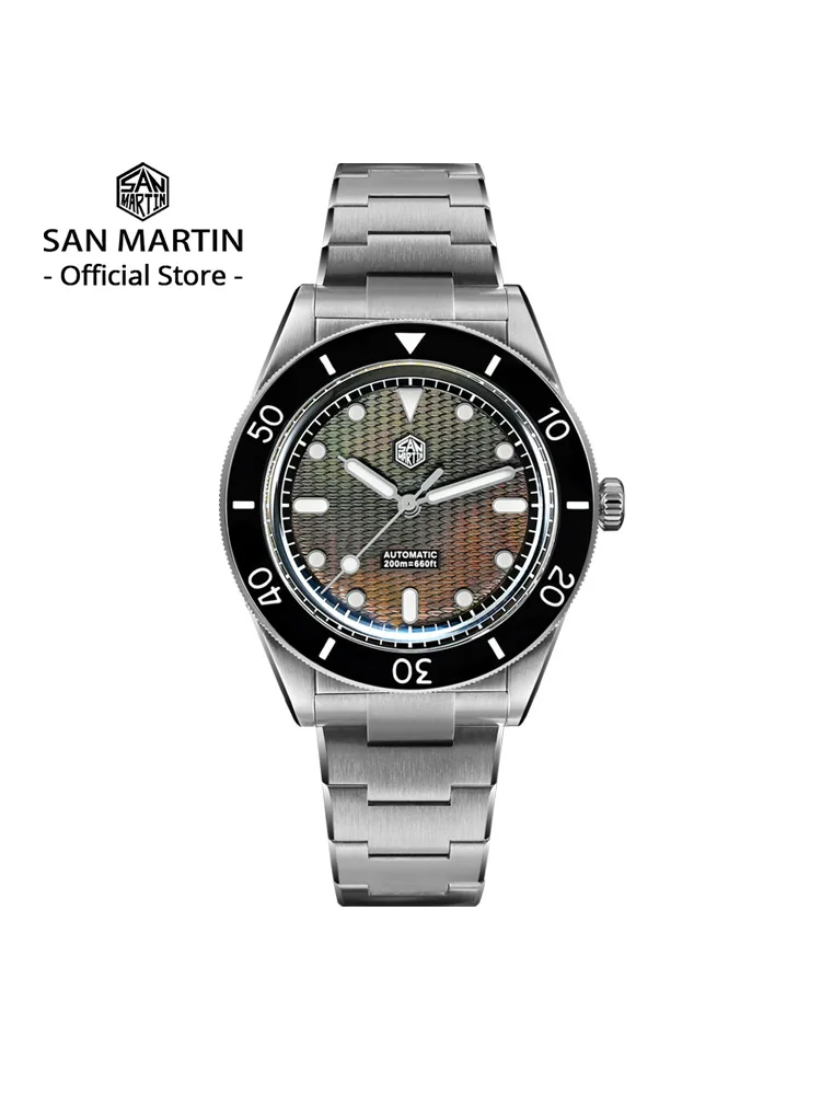 San Martin oficial 39mm Guilloche MOP Dial Miyota 90S5 reloj deportivo bisel de zafiro mecánico automático 20 ATM luminoso SN0151 1 San Martin oficial 39mm Guilloche MOP Dial Miyota 90S5 reloj deportivo bisel de zafiro mecánico automático 20 ATM luminoso SN0151 1