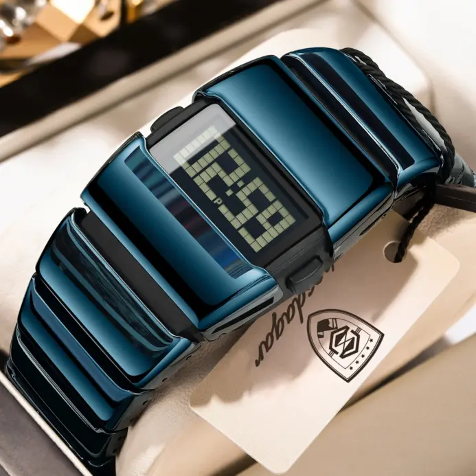 Reloj POEDAGAR Original LED para Hombre, Resistente al Agua, con Calendario Semanal, Alarma, Reloj de Pulsera Deportivo de Acero Inoxidable, Relojes Electrónicos para Hombre 1