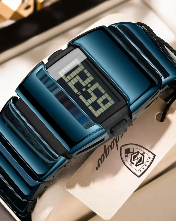 Reloj POEDAGAR Original LED para Hombre, Resistente al Agua, con Calendario Semanal, Alarma, Reloj de Pulsera Deportivo de Acero Inoxidable, Relojes Electrónicos para Hombre 1
