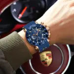 Reloj de Hombre de Lujo Original POEDAGAR, Cronógrafo, Resistente al Agua, Luminoso, Deportivo, con Calendario, Correa de Silicona, Reloj de Cuarzo para Hombre 5