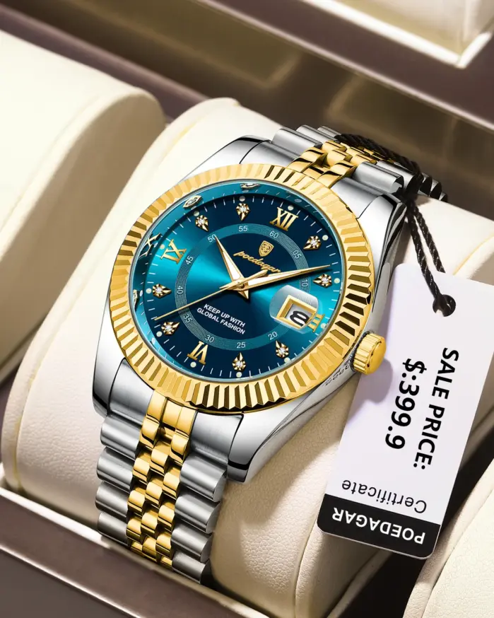 Reloj de pulsera POEDAGAR deportivo de lujo para hombre, Reloj de cuarzo militar para hombre, resistente al agua, fecha luminosa, relojes de acero inoxidable para hombre 1