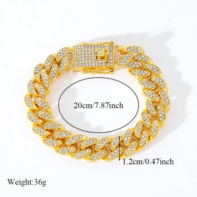 EILIECK-pulsera de cadena cubana para hombre y mujer, brazalete de acero inoxidable 316L, Color dorado, resistente al agua, estilo Punk, ideal para regalo de fiesta 2