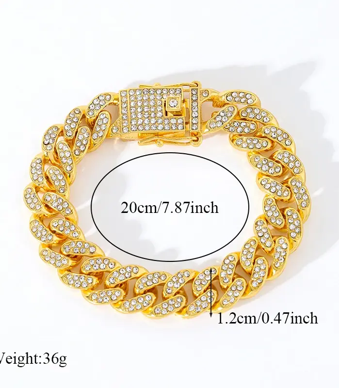 EILIECK-pulsera de cadena cubana para hombre y mujer, brazalete de acero inoxidable 316L, Color dorado, resistente al agua, estilo Punk, ideal para regalo de fiesta 2