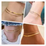 Tobilleras de acero inoxidable 316L a la moda para mujer, joyería bohemia de fiesta a la moda, accesorios de verano para playa sin deslustre 2