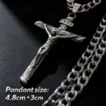 HNSP 316L Acero inoxidable Jesús Cruz colgante collar para hombres joyería accesorios regalos religiosos 5