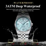 POEDAGAR, relojes elegantes para mujer, Reloj de lujo de alta calidad para mujer, Reloj de pulsera luminoso resistente al agua con fecha para mujer, Reloj de pulsera de cuarzo + caja 2