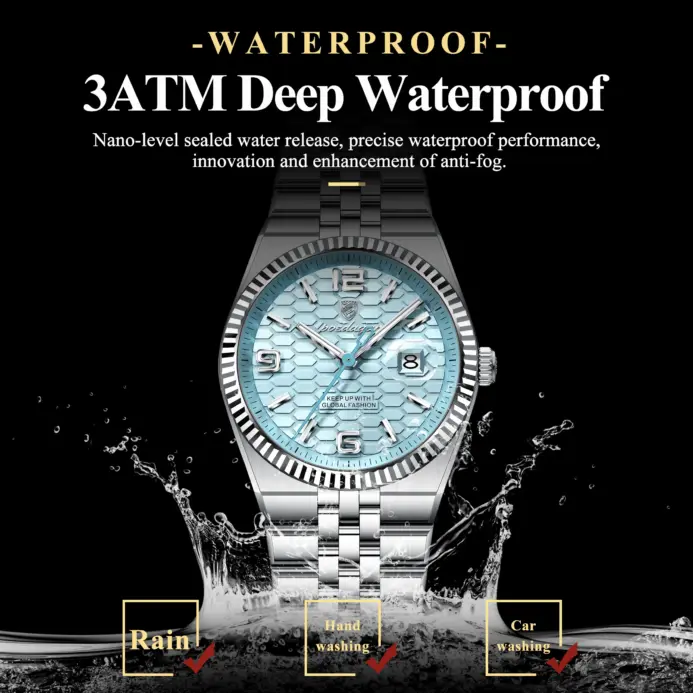 POEDAGAR, relojes elegantes para mujer, Reloj de lujo de alta calidad para mujer, Reloj de pulsera luminoso resistente al agua con fecha para mujer, Reloj de pulsera de cuarzo + caja 2