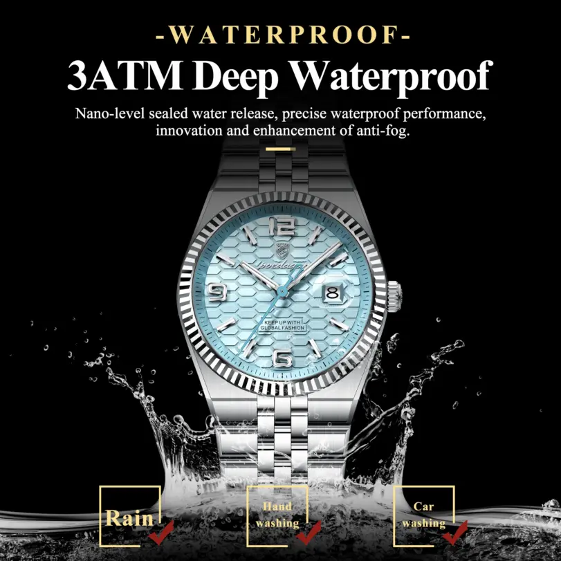 POEDAGAR, relojes elegantes para mujer, Reloj de lujo de alta calidad para mujer, Reloj de pulsera luminoso resistente al agua con fecha para mujer, Reloj de pulsera de cuarzo + caja 2