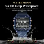 Reloj Deportivo POEDAGAR de Moda para Hombre, Resistente al Agua, con Fecha, Semana y Alarma, Correa de Silicona, Reloj de Pulsera Electrónico LED para Hombre 2