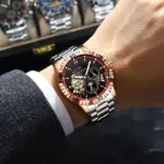 Reloj POEDAGAR de lujo para hombre, Tourbillon hueco, reloj mecánico automático para hombre, relojes luminosos impermeables de acero inoxidable para hombre + caja 5