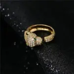 Anillo de animales Chapado en Oro de 18K con incrustaciones de circonia cúbica completa, anillo Unisex con personalidad de apertura, regalo de joyas de fiesta, triangulación de envíos 5