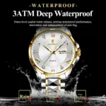 POEDAGAR, Reloj militar a la moda para hombre, Reloj de pulsera resistente al agua con fecha luminosa y semana para hombre, relojes de cuarzo de acero inoxidable para hombre, Reloj masculino 3