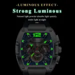 POEDAGAR, reloj de cuarzo de lujo para hombre, reloj militar deportivo para hombre, resistente al agua, luminoso, cronógrafo con fecha, correa de silicona, relojes para hombre 3