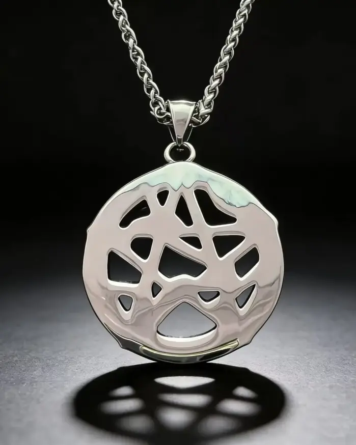 Collar con colgante de runa misteriosa entrelazada con serpiente y pentagrama de acero inoxidable HNSP 316L para hombre, accesorios de joyería gótica. 2