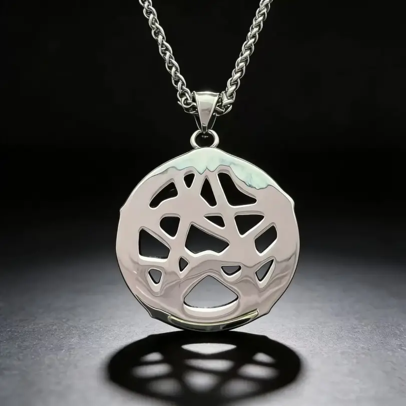 Collar con colgante de runa misteriosa entrelazada con serpiente y pentagrama de acero inoxidable HNSP 316L para hombre, accesorios de joyería gótica. 2