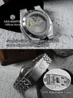 San Martin 40mm esmalte espiral Dial pulsera integrada hombres reloj de buceo Miyota 9015 mecánico automático impermeable 200m SN0148 5 San Martin 40mm esmalte espiral Dial pulsera integrada hombres reloj de buceo Miyota 9015 mecánico automático impermeable 200m SN0148 5