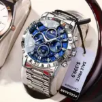 POEDAGAR, reloj militar de lujo para hombre, reloj de pulsera deportivo de cuarzo para hombre, cronógrafo luminoso resistente al agua, relojes de acero inoxidable para hombre 2