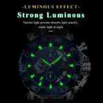 Reloj POEDAGAR de alta calidad para hombre, resistente al agua, fecha luminosa, reloj de moda para hombre, cronógrafo de cuero, relojes de cuarzo para hombre + caja 3